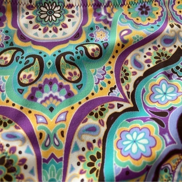 Victoria Secret Swim Bikini Bottom m Classic Hipster Purple Aqua Paisley EUC - Picture 6 of 7